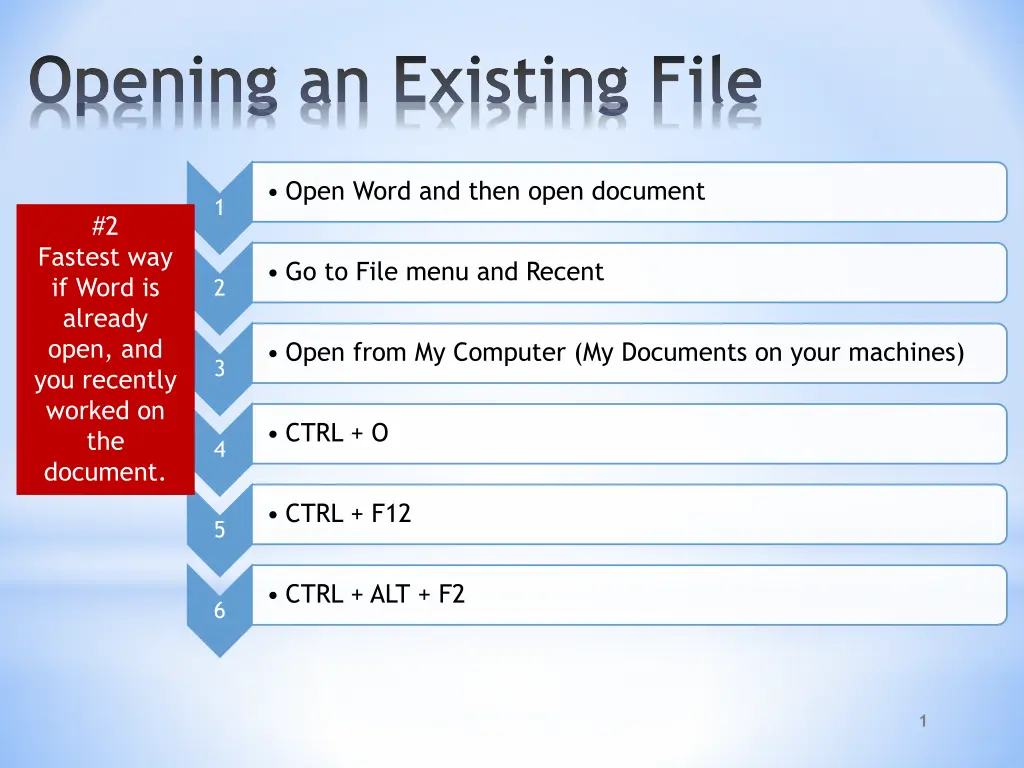 opening an existing file
