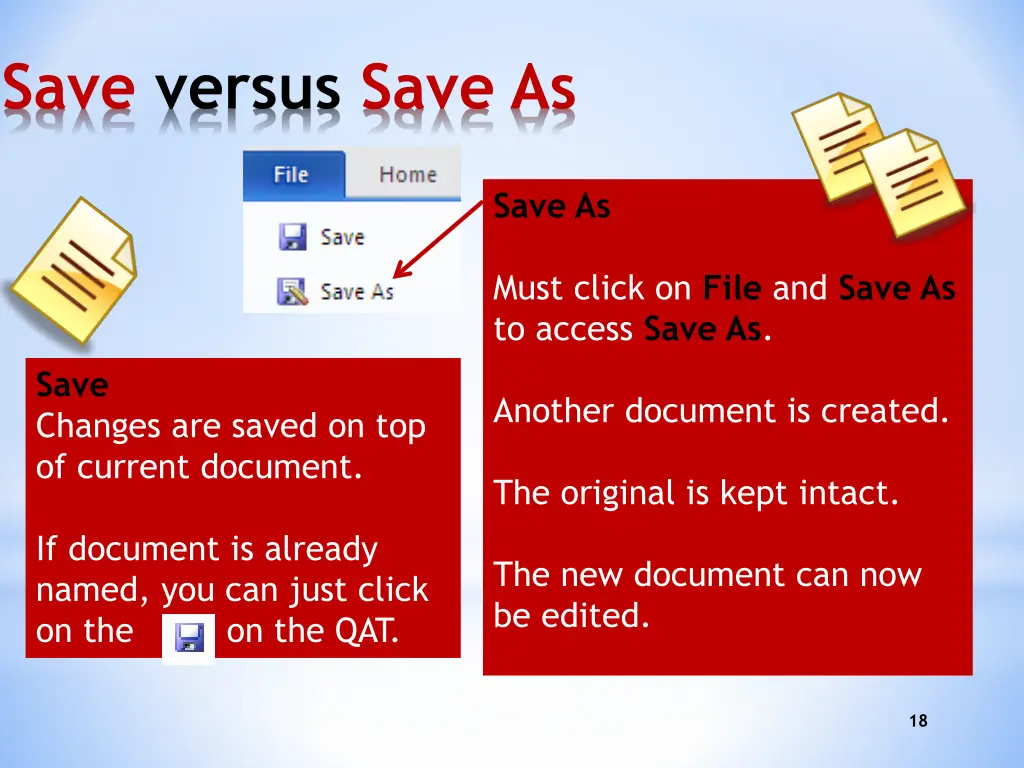 save versus save as 1