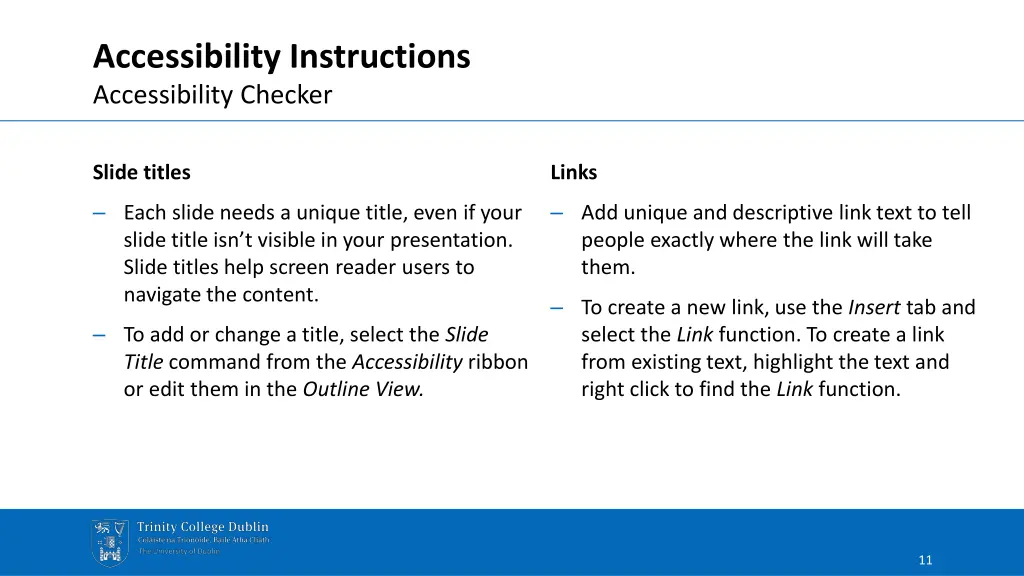 accessibility instructions accessibility checker 3