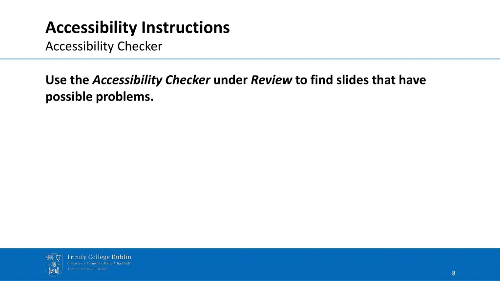 accessibility instructions accessibility checker