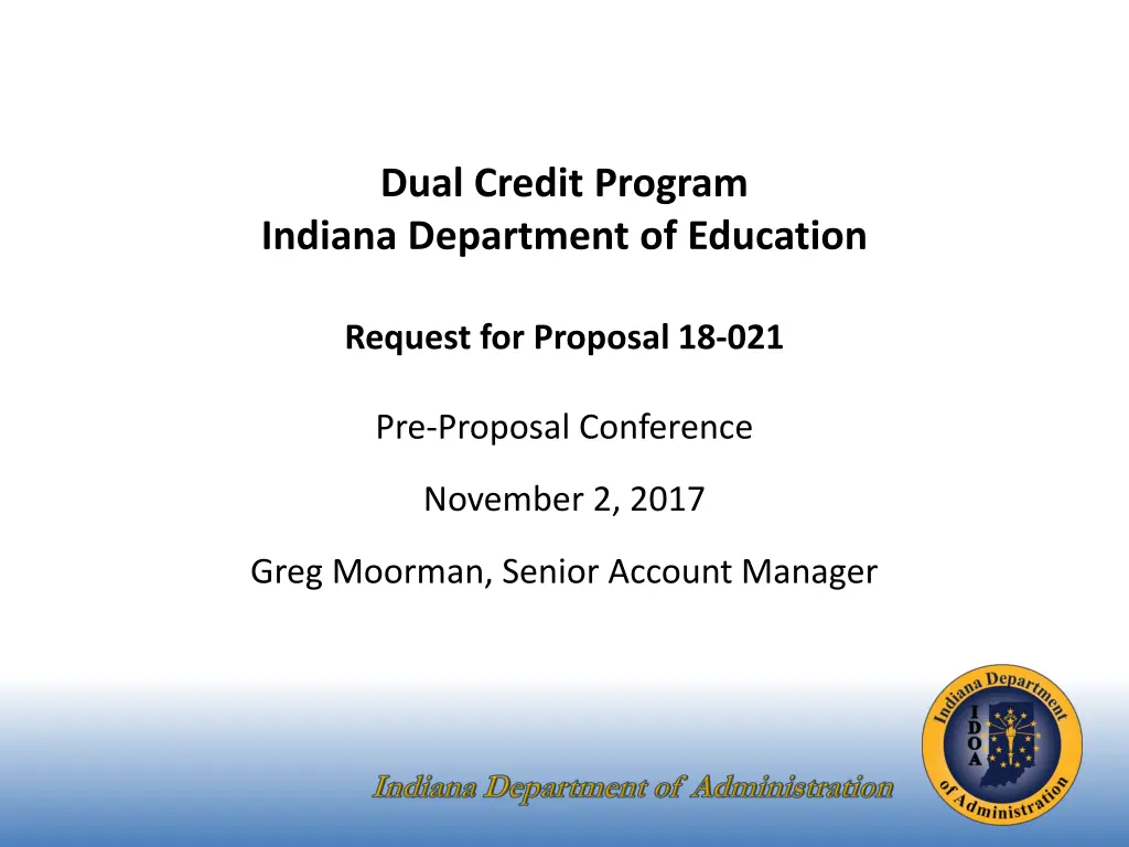 dual credit program indiana department