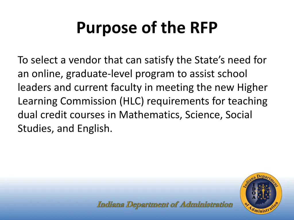 purpose of the rfp