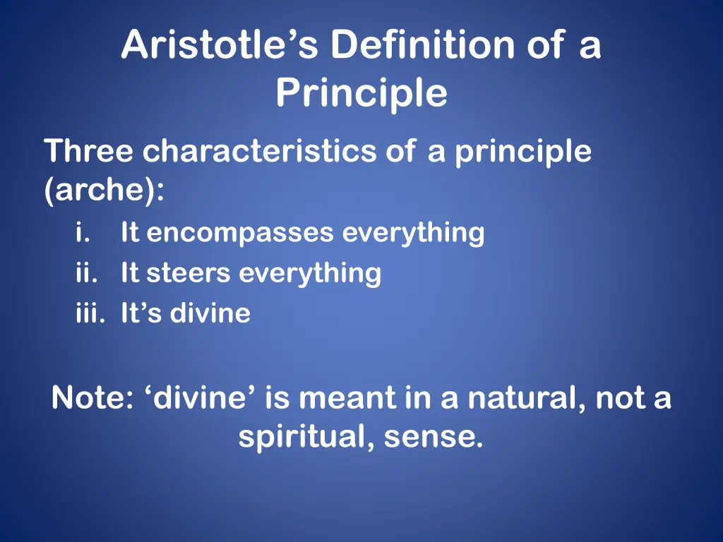 aristotle s definition of a principle