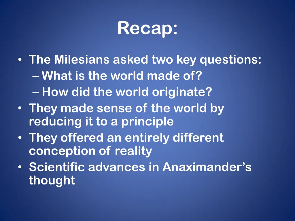 recap