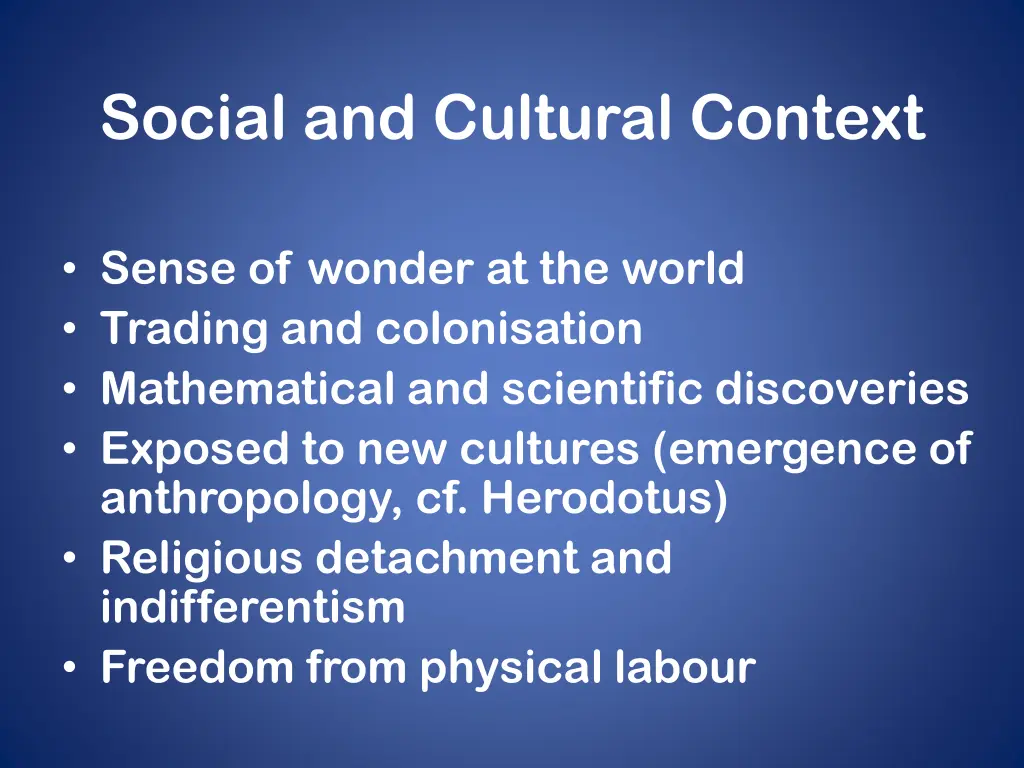 social and cultural context