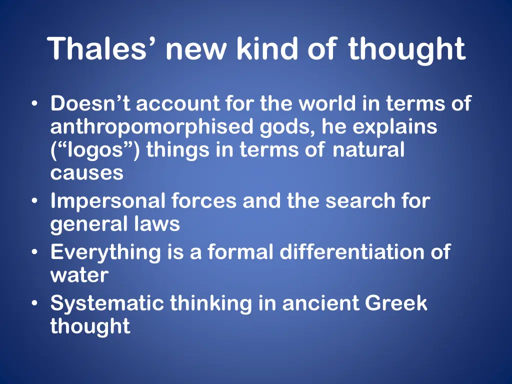 thales new kind of thought