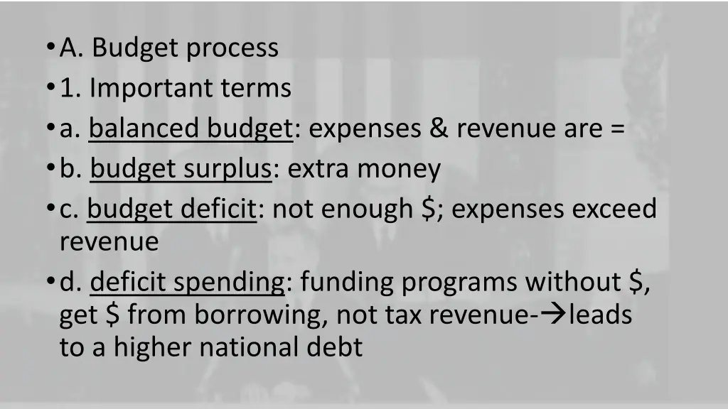 a budget process 1 important terms a balanced