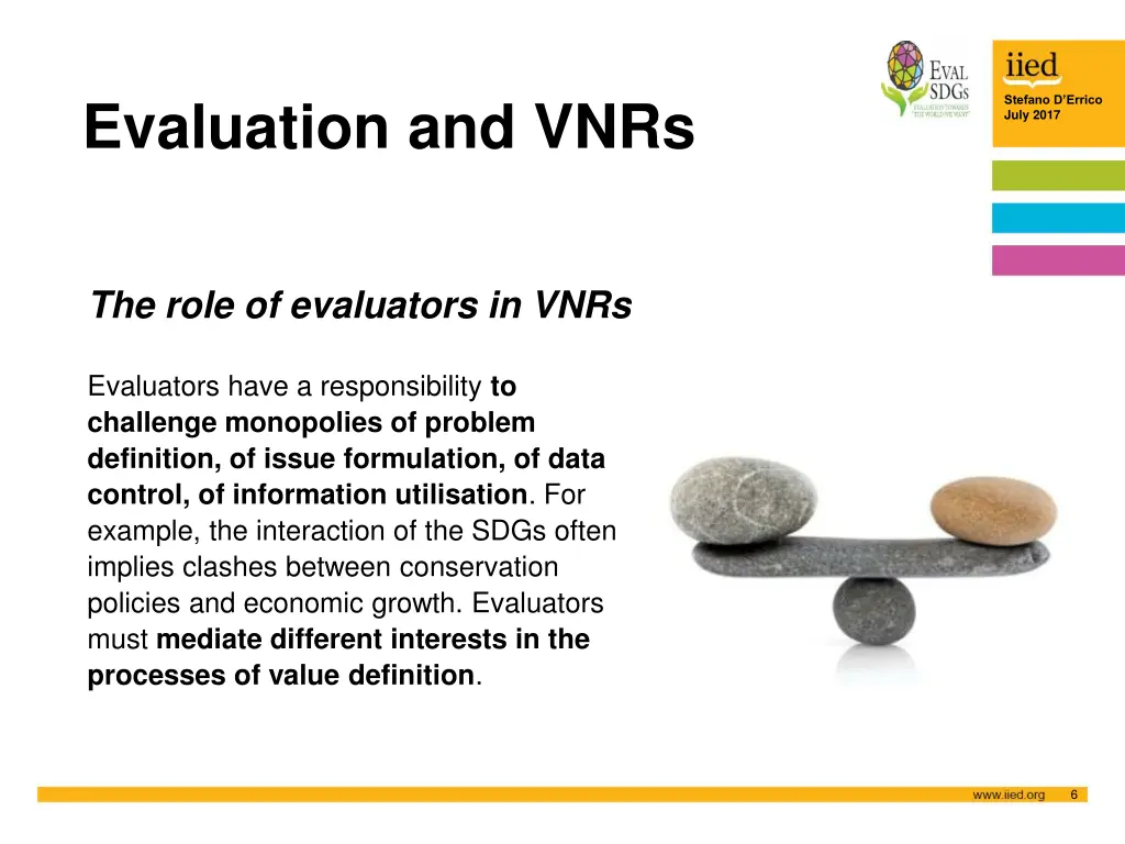 evaluation and vnrs 1