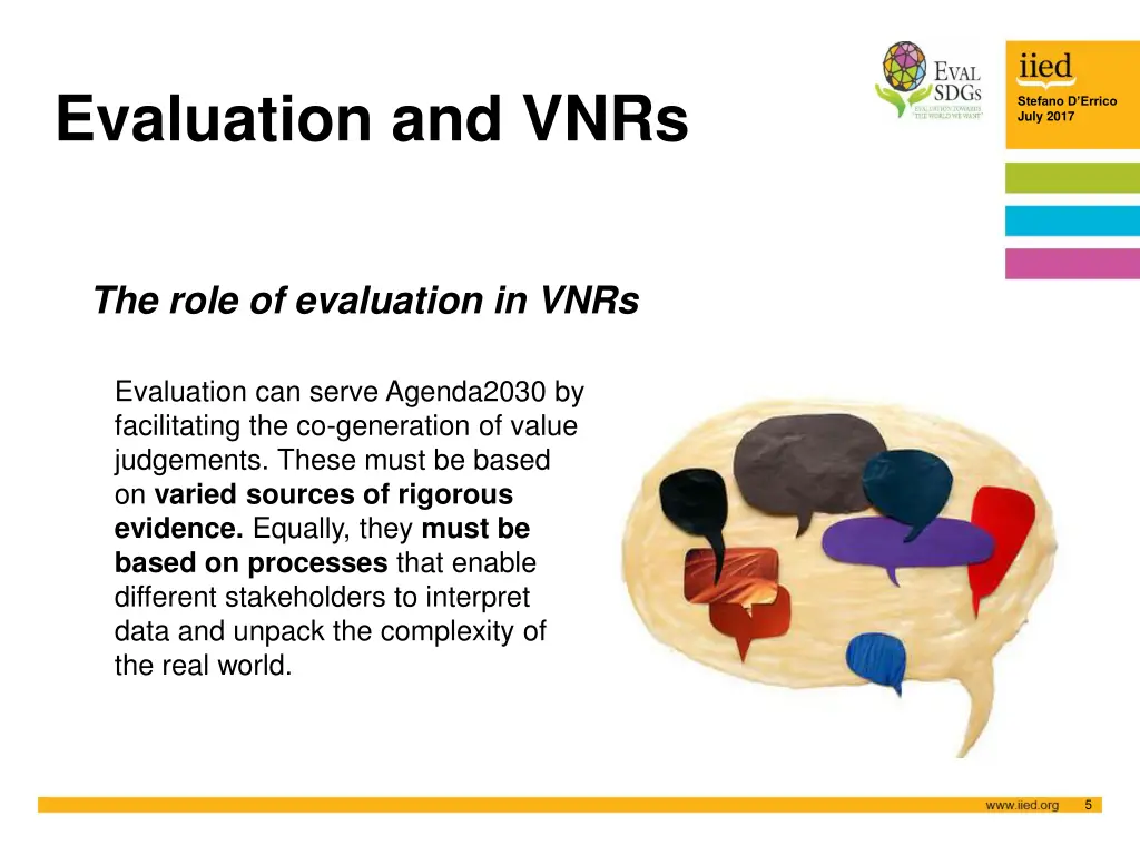evaluation and vnrs