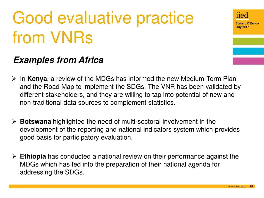 good evaluative practice from vnrs 2