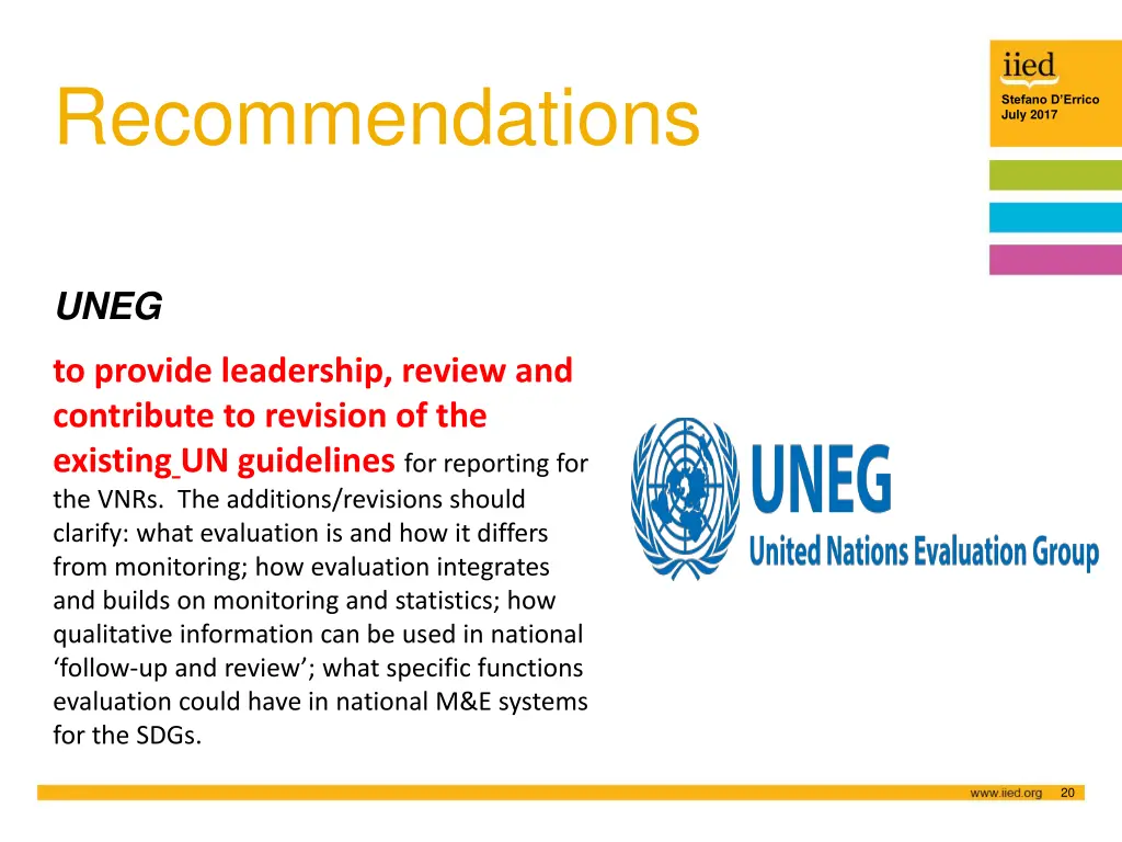 recommendations