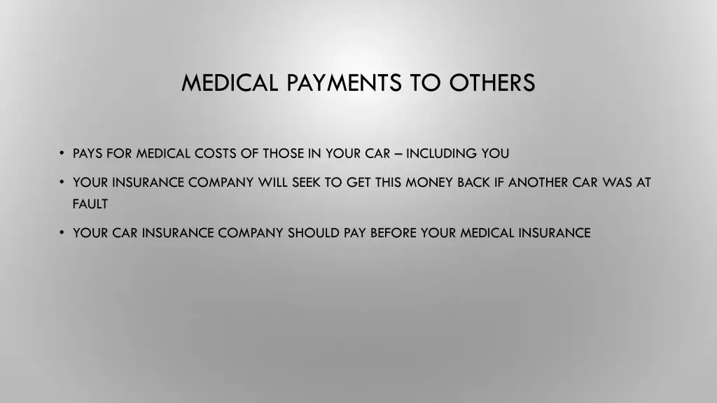 medical payments to others