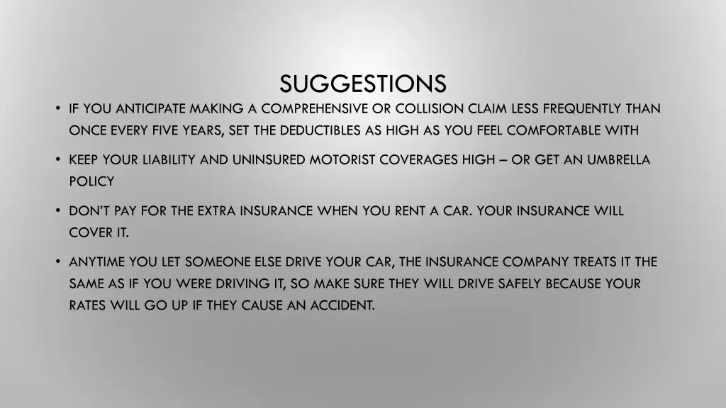 suggestions
