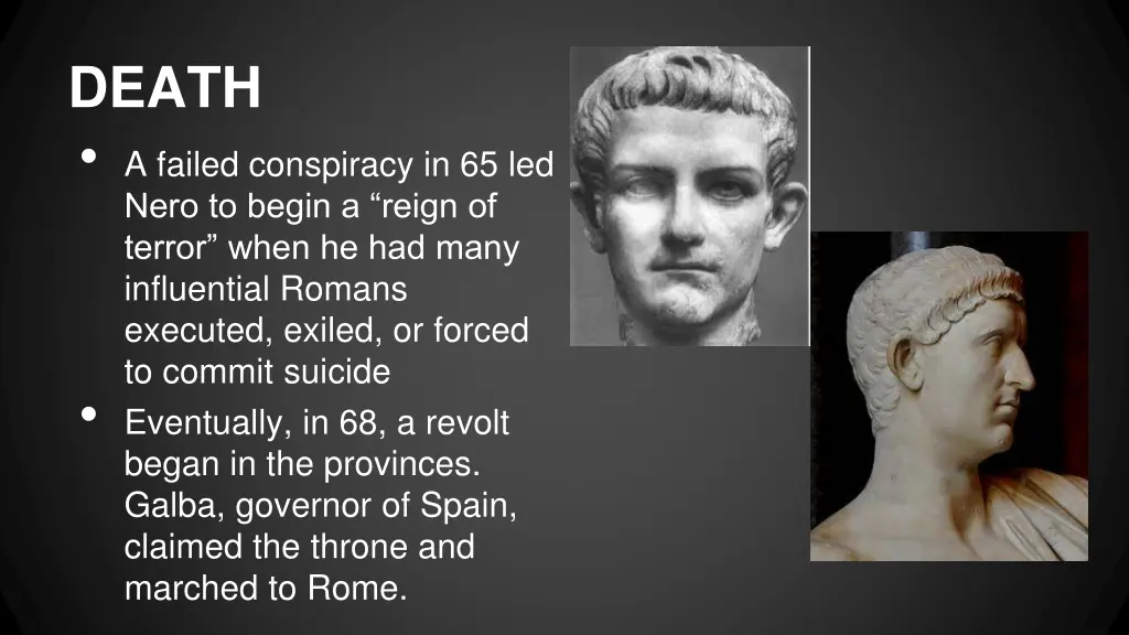 death a failed conspiracy in 65 led nero to begin