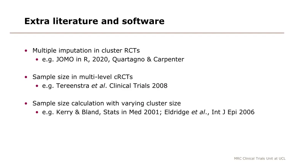 extra literature and software