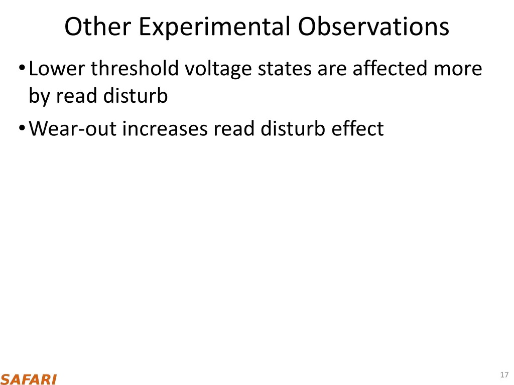 other experimental observations