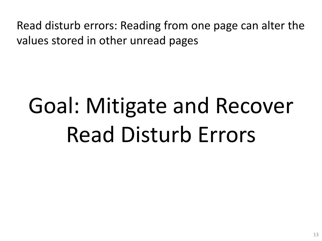 read disturb errors reading from one page