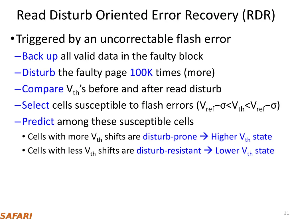 read disturb oriented error recovery rdr