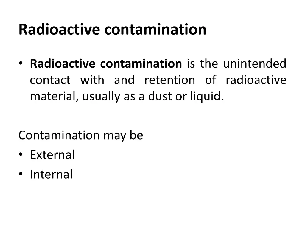 radioactive contamination