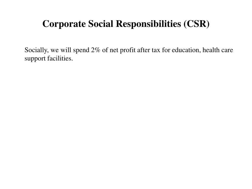 corporate social responsibilities csr