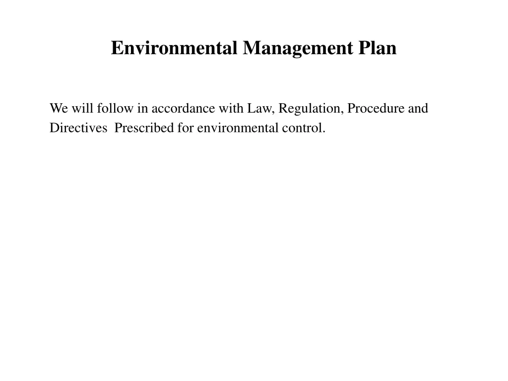 environmental management plan