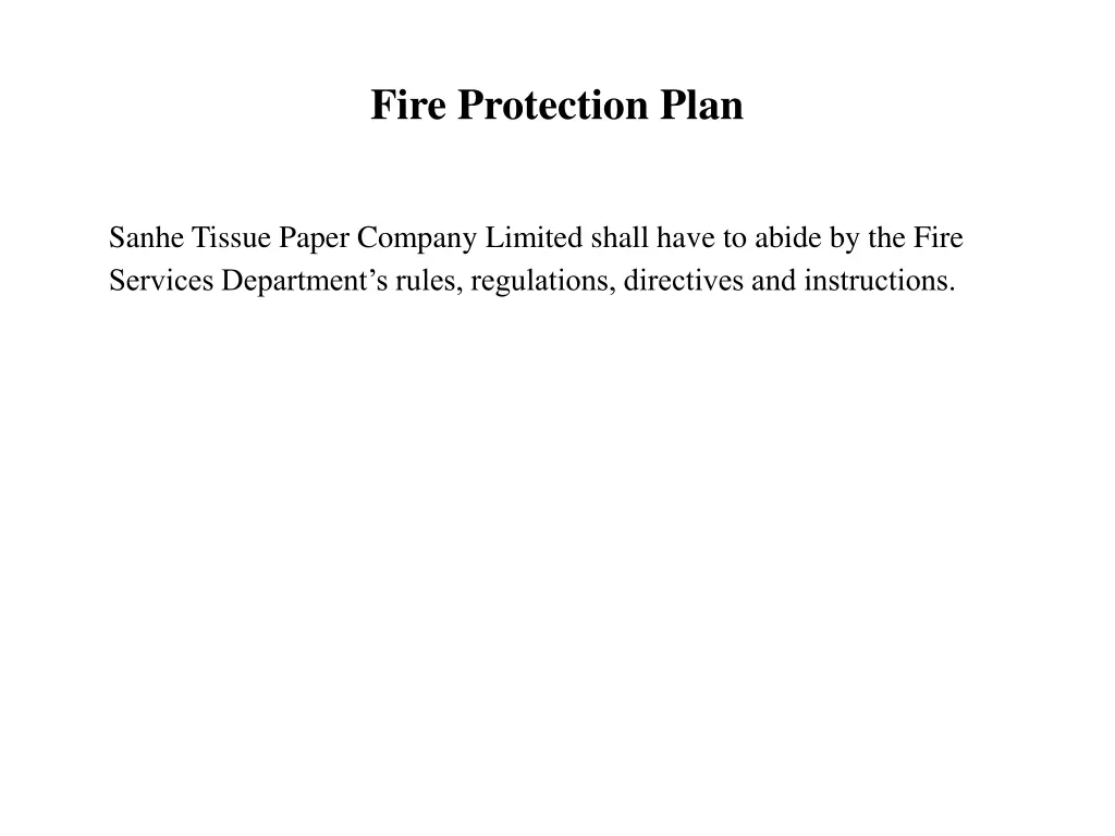 fire protection plan