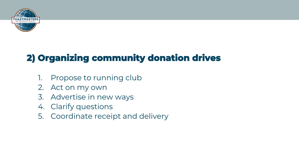 2 organizing community donation drives