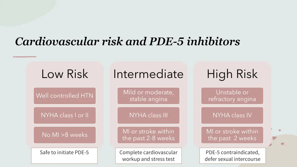 cardiovascular risk and pde 5 inhibitors