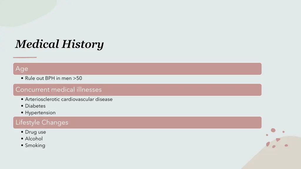 medical history