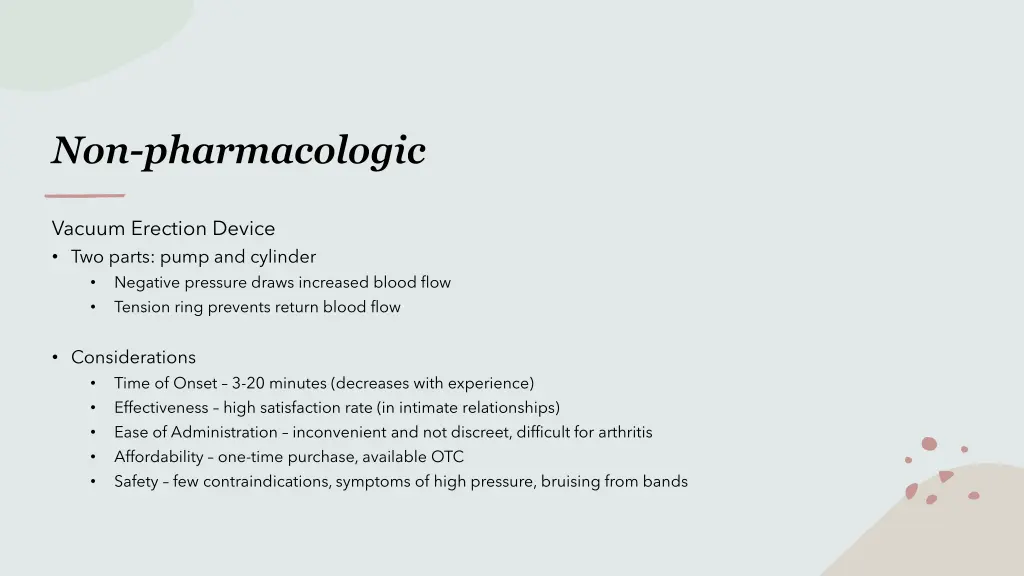 non pharmacologic