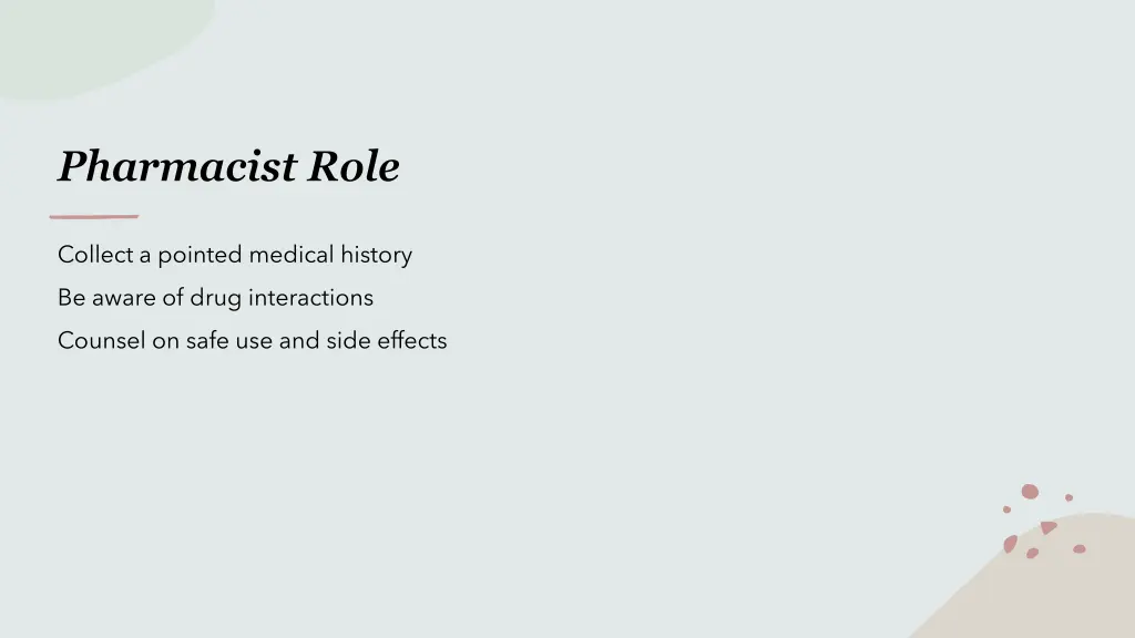 pharmacist role