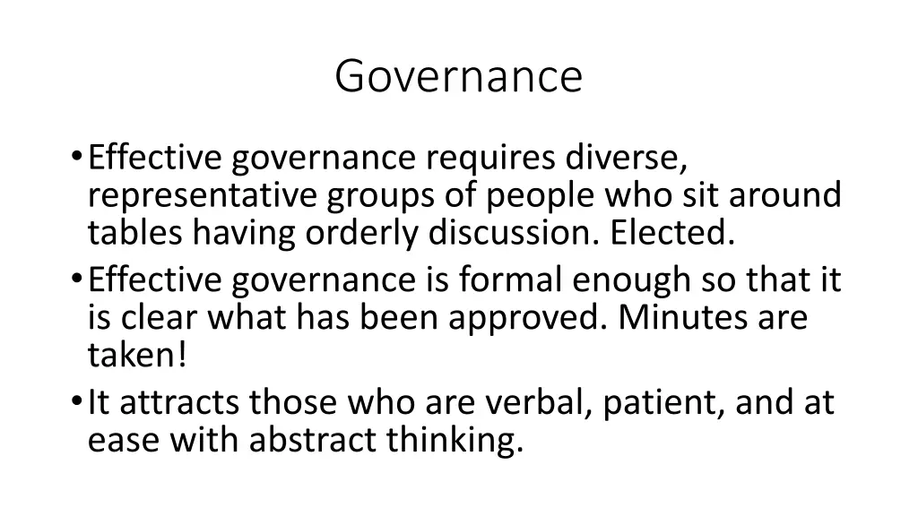 governance