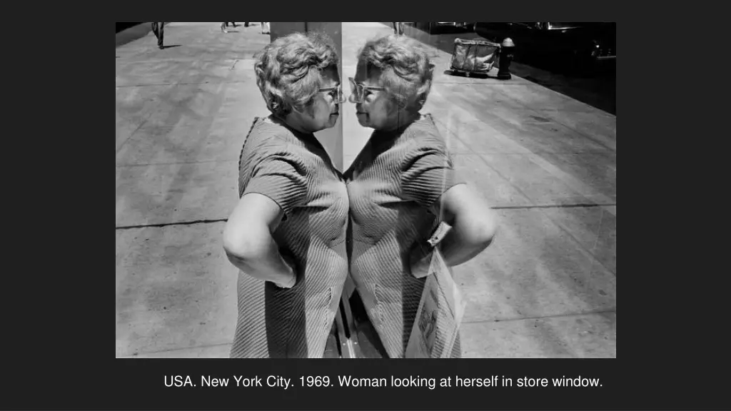 usa new york city 1969 woman looking at herself