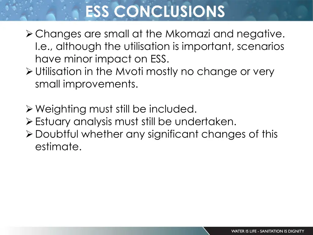 ess conclusions