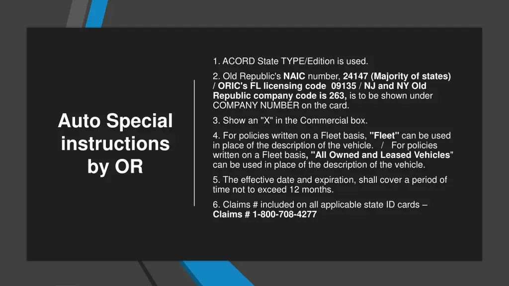 1 acord state type edition is used 2 old republic
