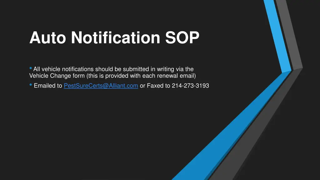 auto notification sop
