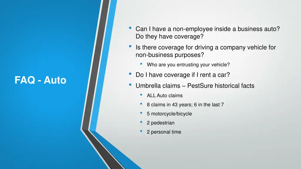 can i have a non employee inside a business auto