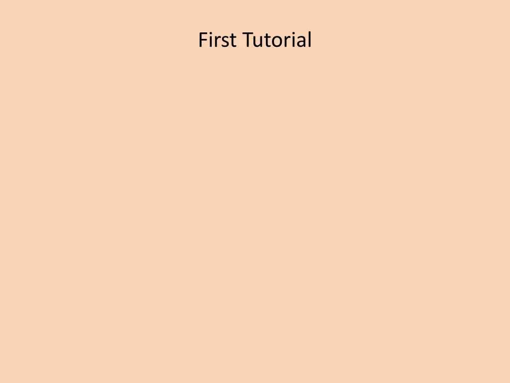 first tutorial