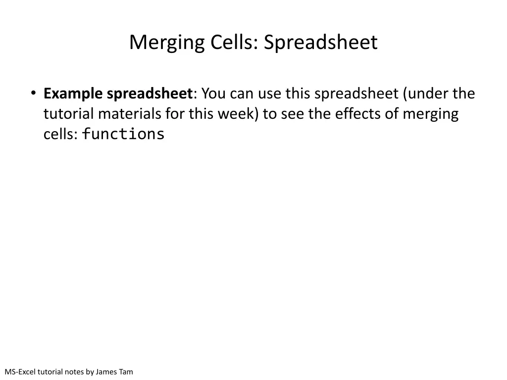 merging cells spreadsheet