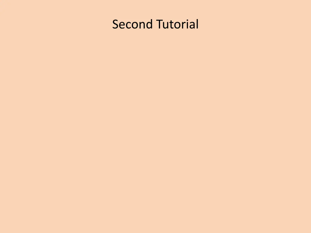 second tutorial