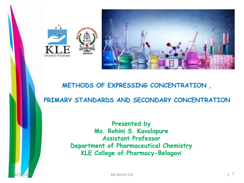methods of expressing concentration
