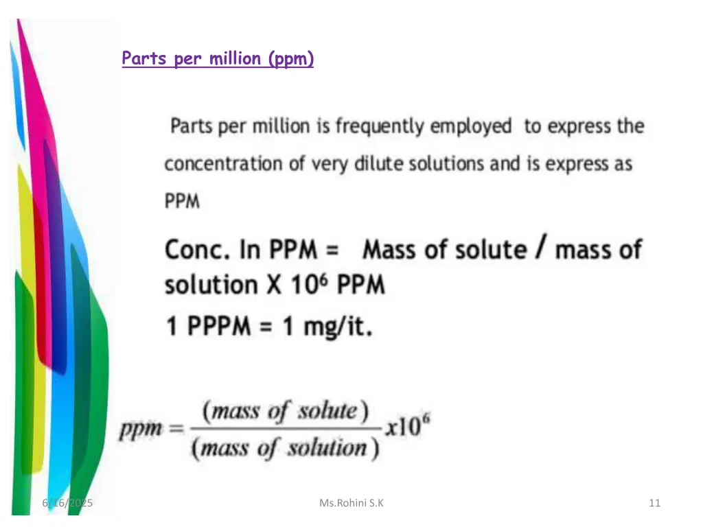 parts per million ppm