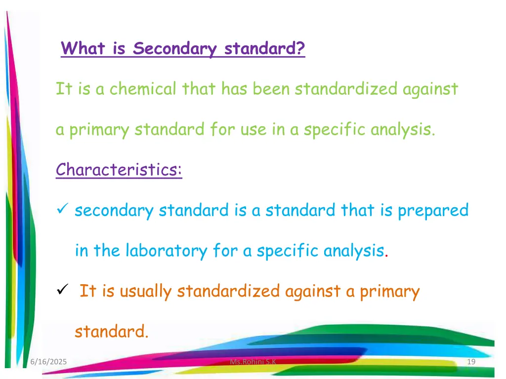 what is secondary standard