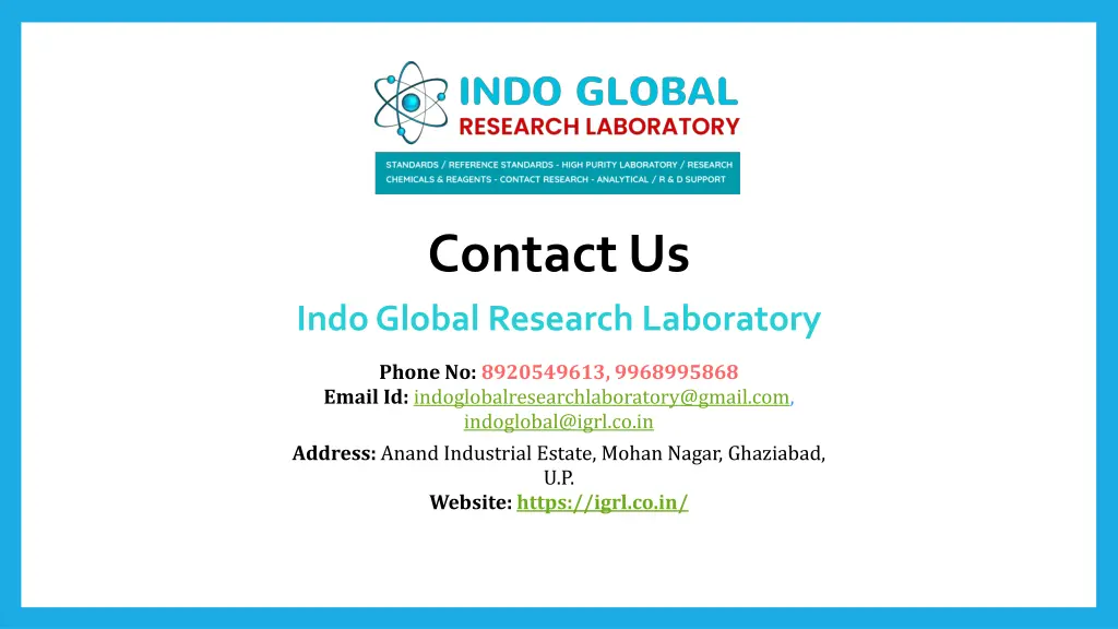 contact us indo global research laboratory