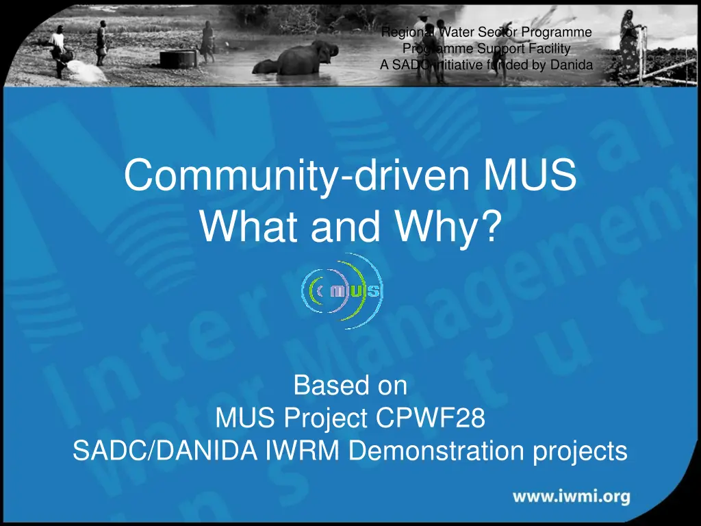 regional water sector programme programme support
