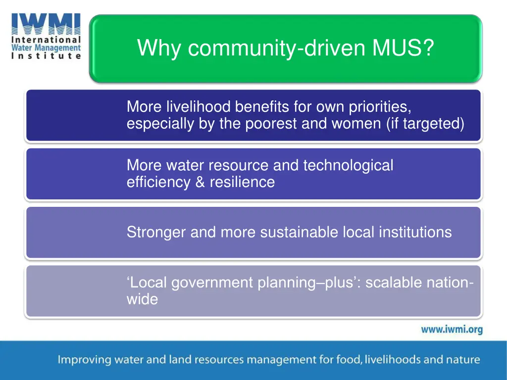 why community driven mus