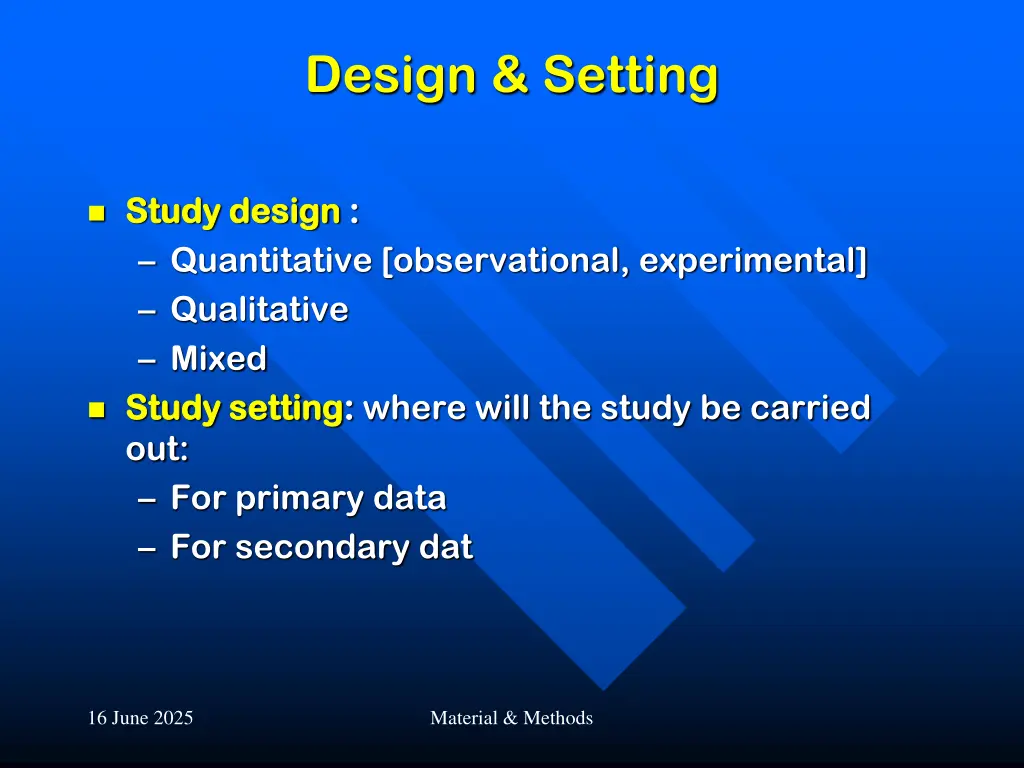 design setting