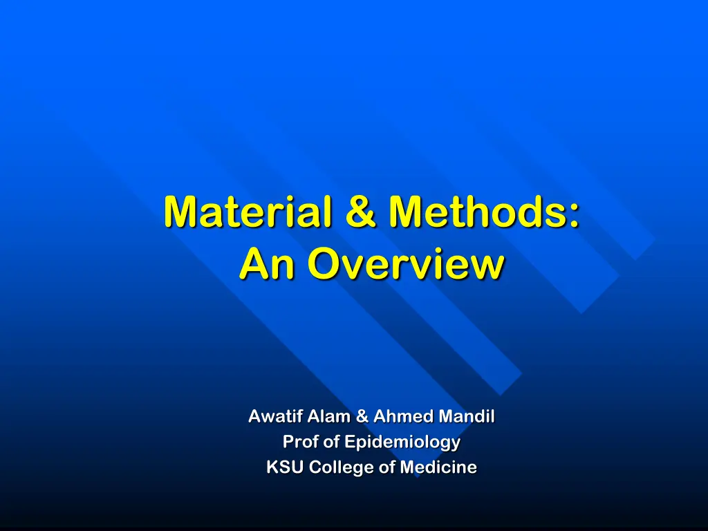material methods an overview