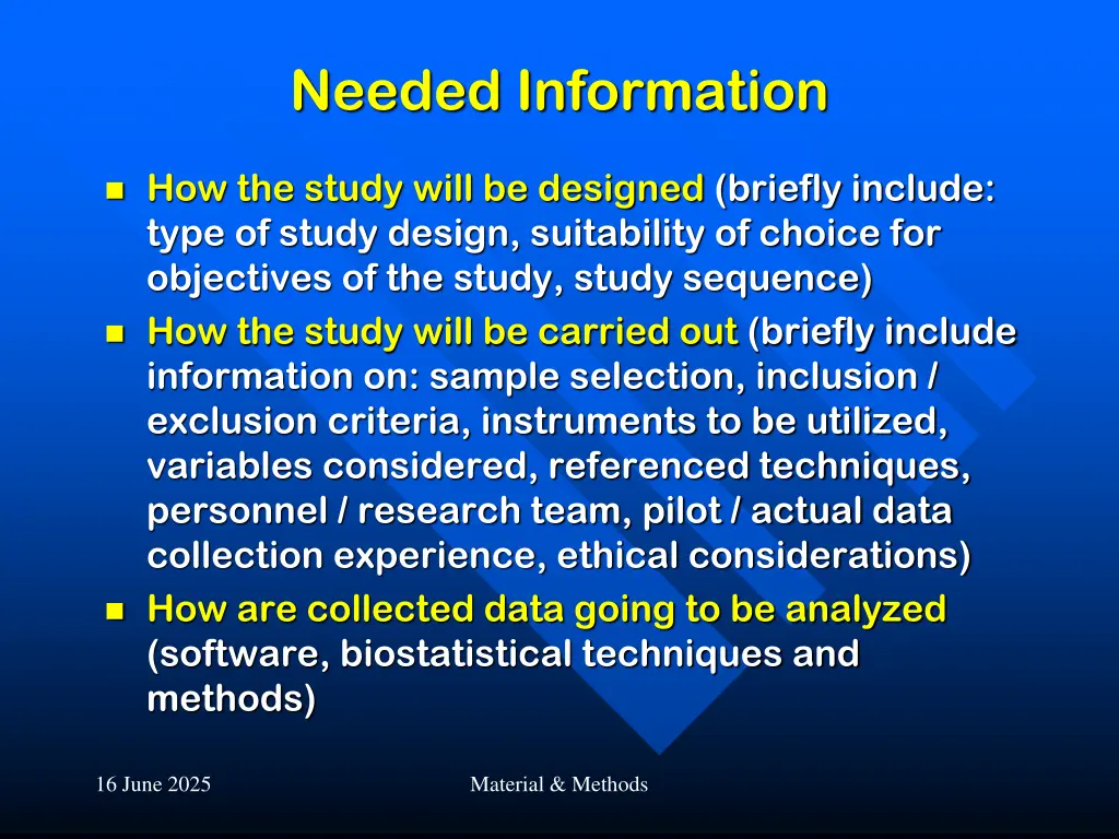 needed information