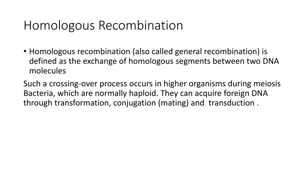 homologous recombination